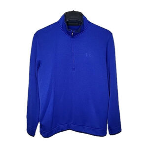 Under Armour Men's Sweater Size XL Fleece Pull Over Loose Blue 1/4 Zip Golf